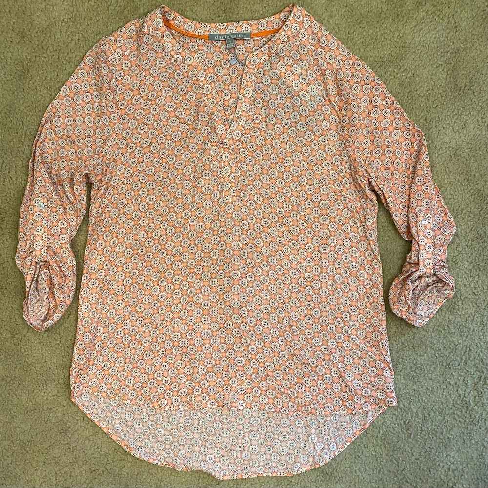 Daniel Rainn stitch fix women’s blouse size small coral orange print NWT